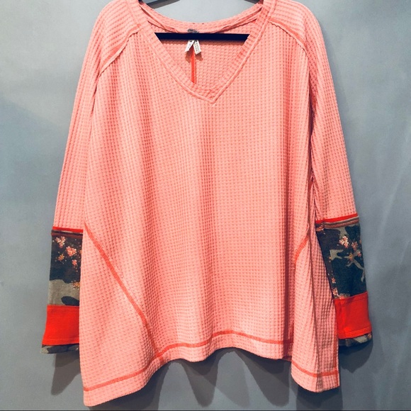 FREE PEOPLE Leopard accents thermal Top NWT - Picture 3 of 7